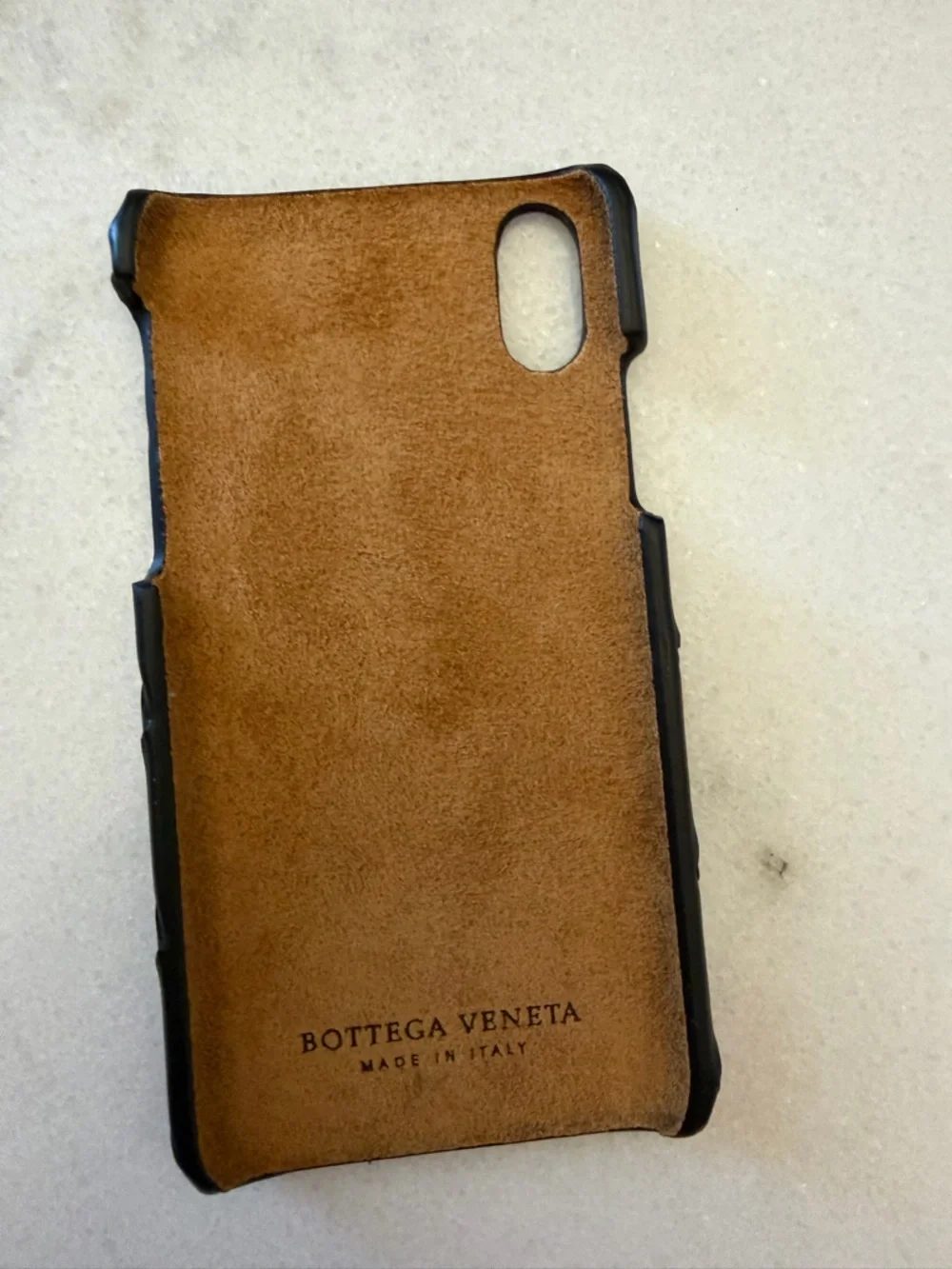 Bottega Veneta brown/Black Intrecciato Leather IPHONE XS Phone Case